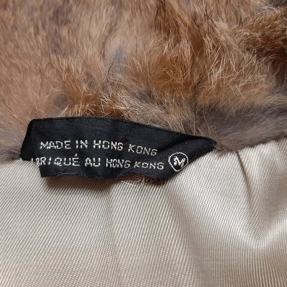 Vintage Opera Women's Brown Genuine Rabbit Fur Coat Size M - Picture 9 of 10